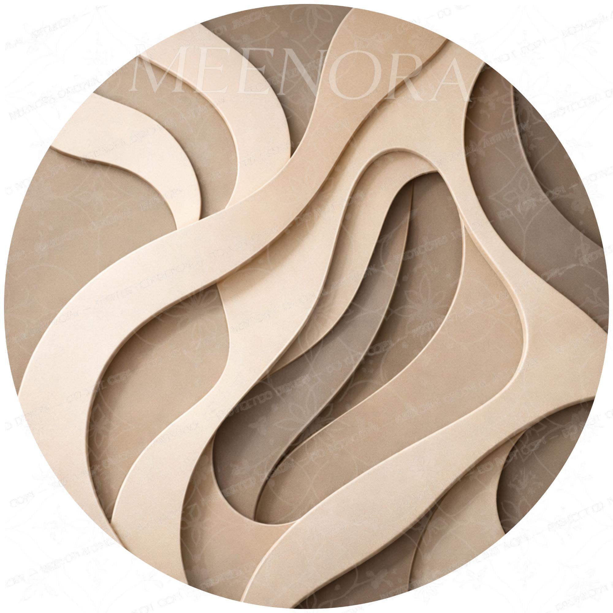 Modern Abstract Mango Wood Side Table | Neutral Round Accent Table | Contemporary Decor