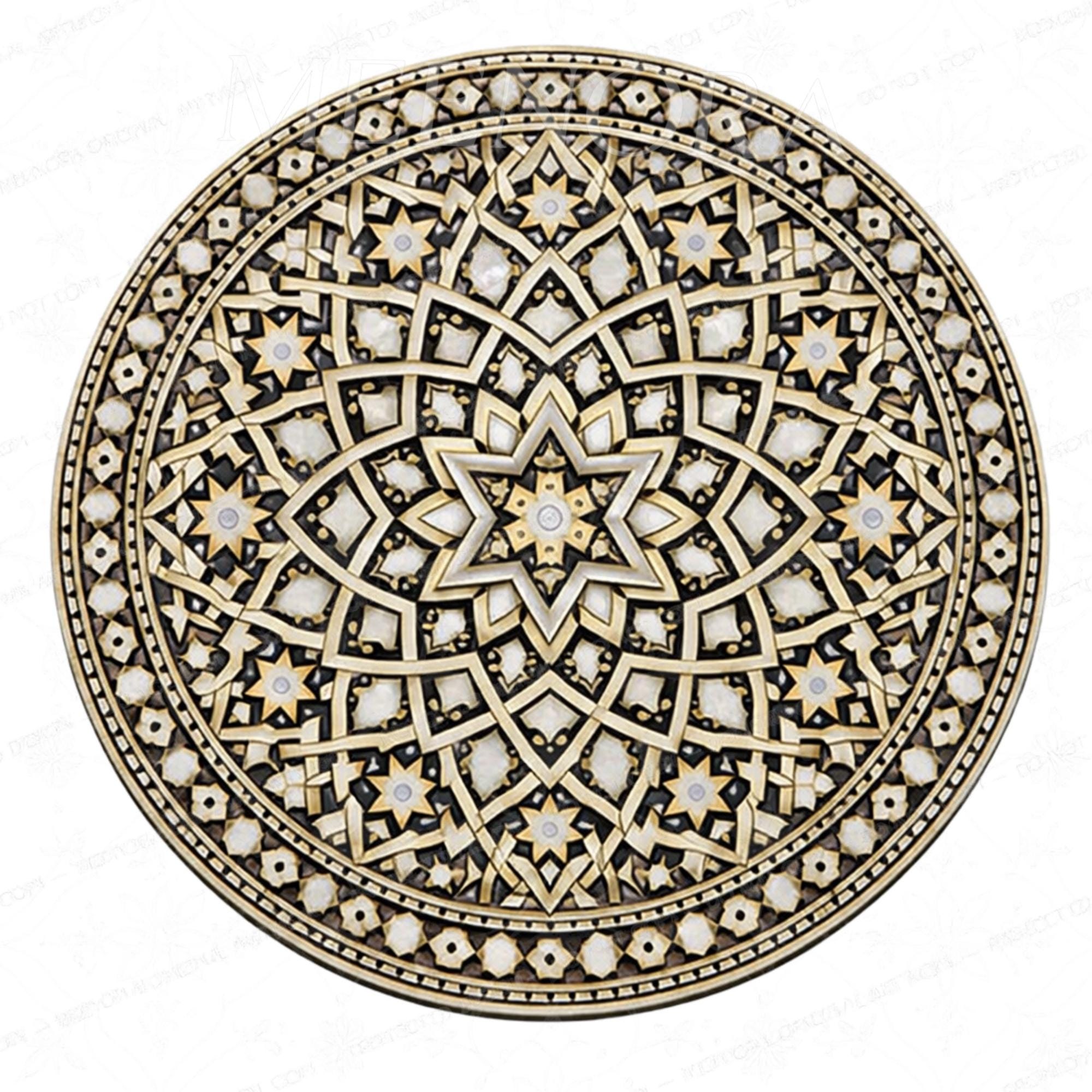 Handmade Mango Wood Side Table | Mandala Printed Boho Accent Table