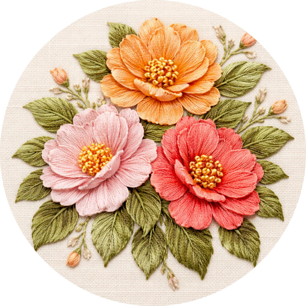 Handmade Mango Wood Side Table with 3D Floral Print | Boho Accent Furniture