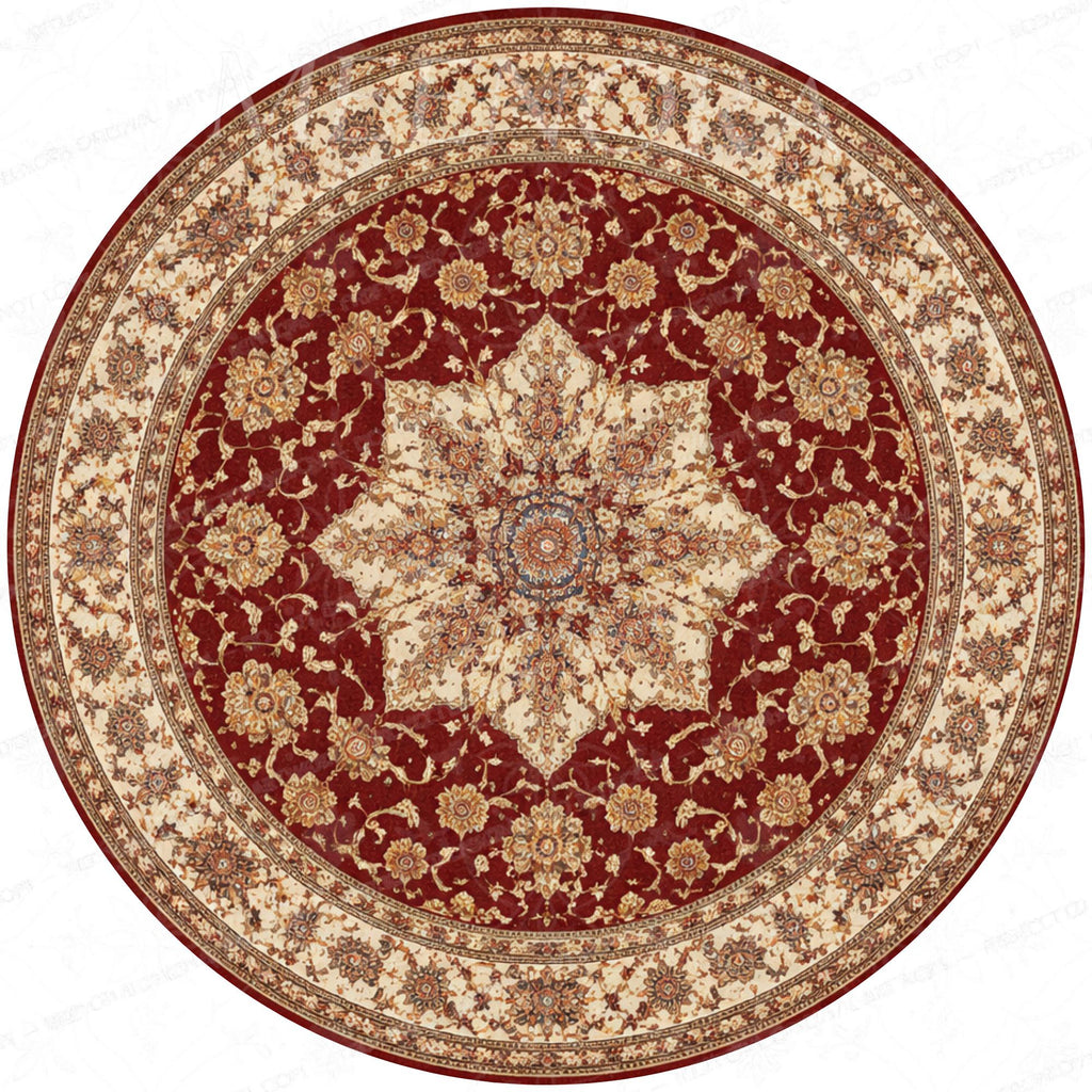 Handmade Mango Wood Side Table | Persian Mandala Print Boho Accent Table