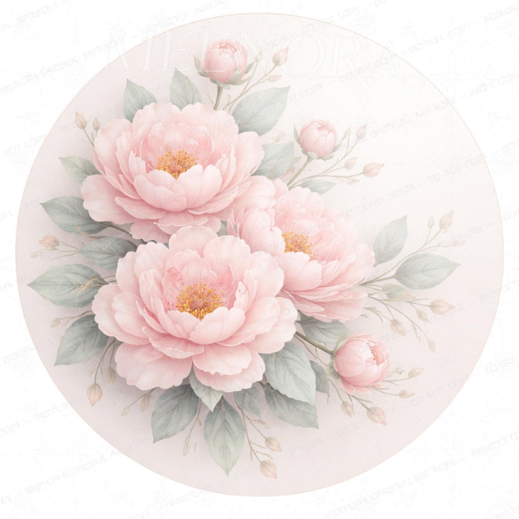 Mango Wood Floral Side Table | Pink Peony Glass Top Nightstand | Boho Bedroom Accent