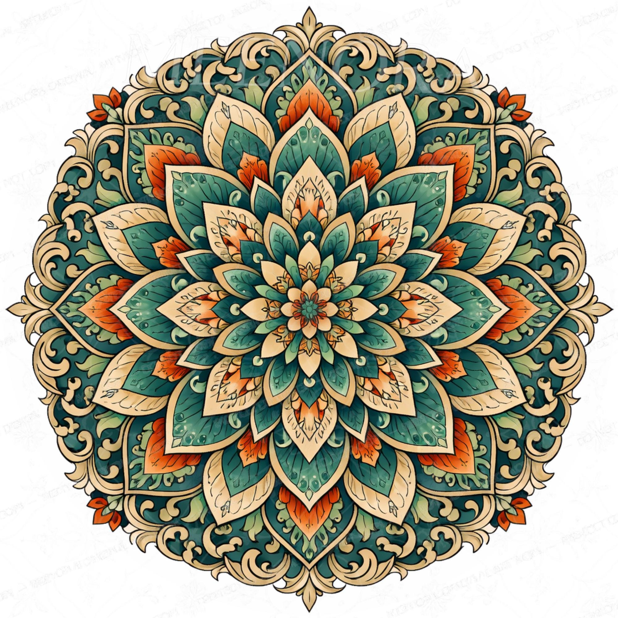 Handmade Mandala Mango Wood Side Stool | Round End Stand Printed Art