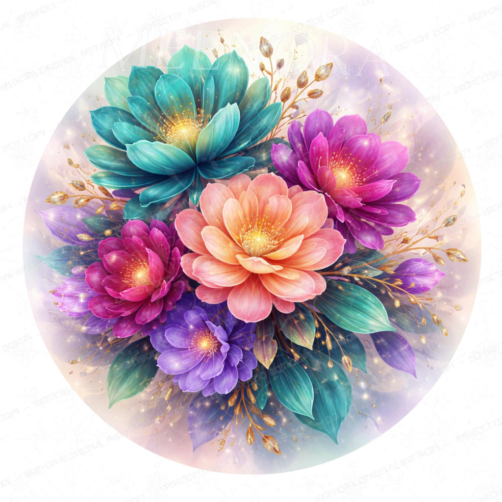 Handmade Floral Mango Wood Side Stand | Round End Accent Furniture | Printed Boho Bedside Decor