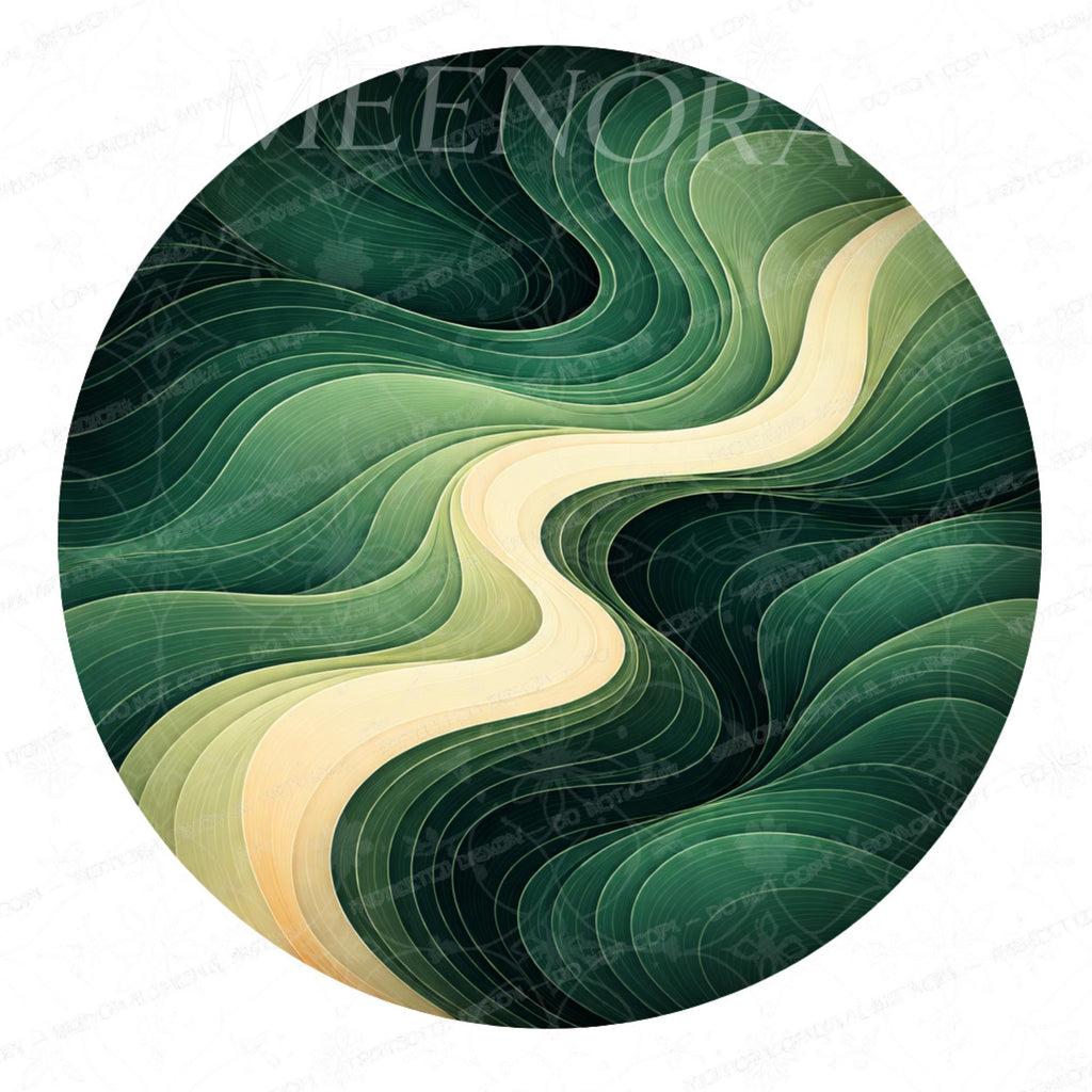 Handmade Ocean Wave Art Printed Mango Wood Side Stand | Coastal Decor Stool