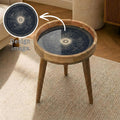Celestial Map Mango Wood Side Table | Round Star Chart Accent Furniture