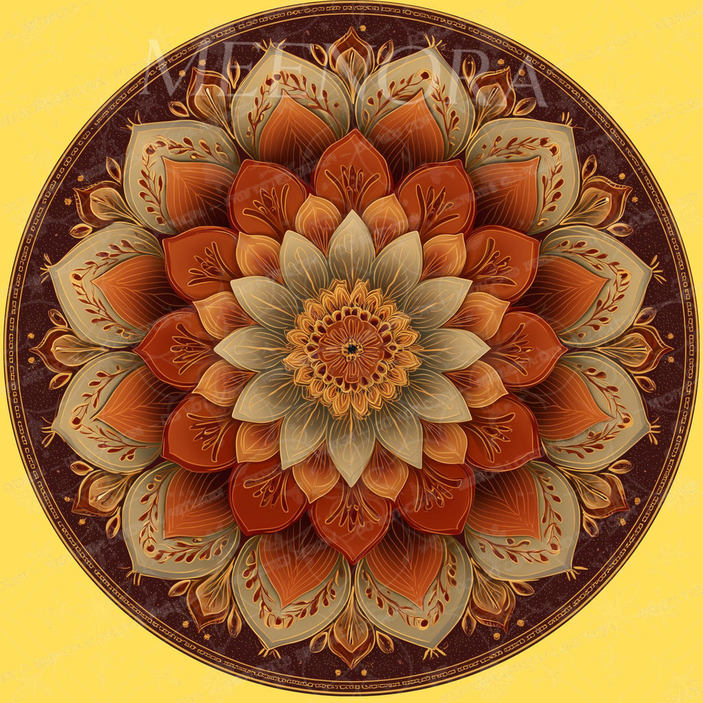 Mandala Floral Mango Wood Side Table | Boho Rustic Round Accent Furniture