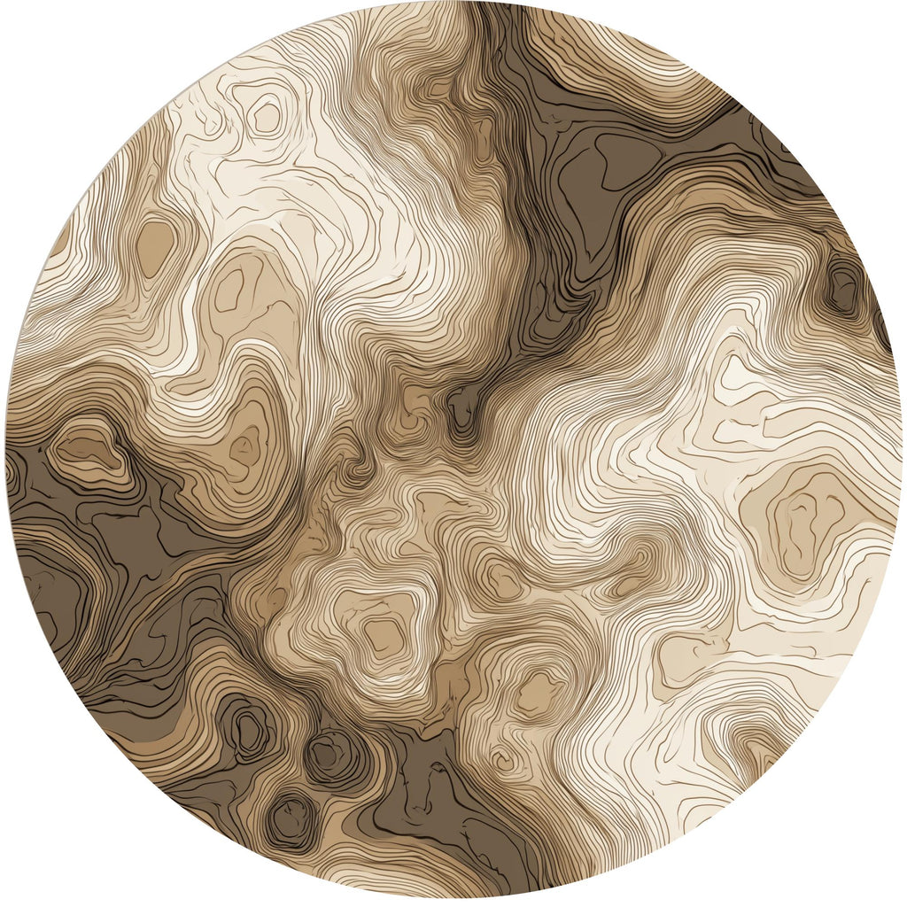 Abstract Marble Mango Wood Side Table | Neutral Swirl Accent Furniture