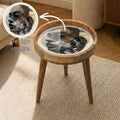 Abstract Face Mango Wood Side Table | Handmade Boho Accent Furniture