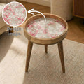Handmade Cherry Blossom Mango Wood Side Table | Japanese Boho Accent Furniture