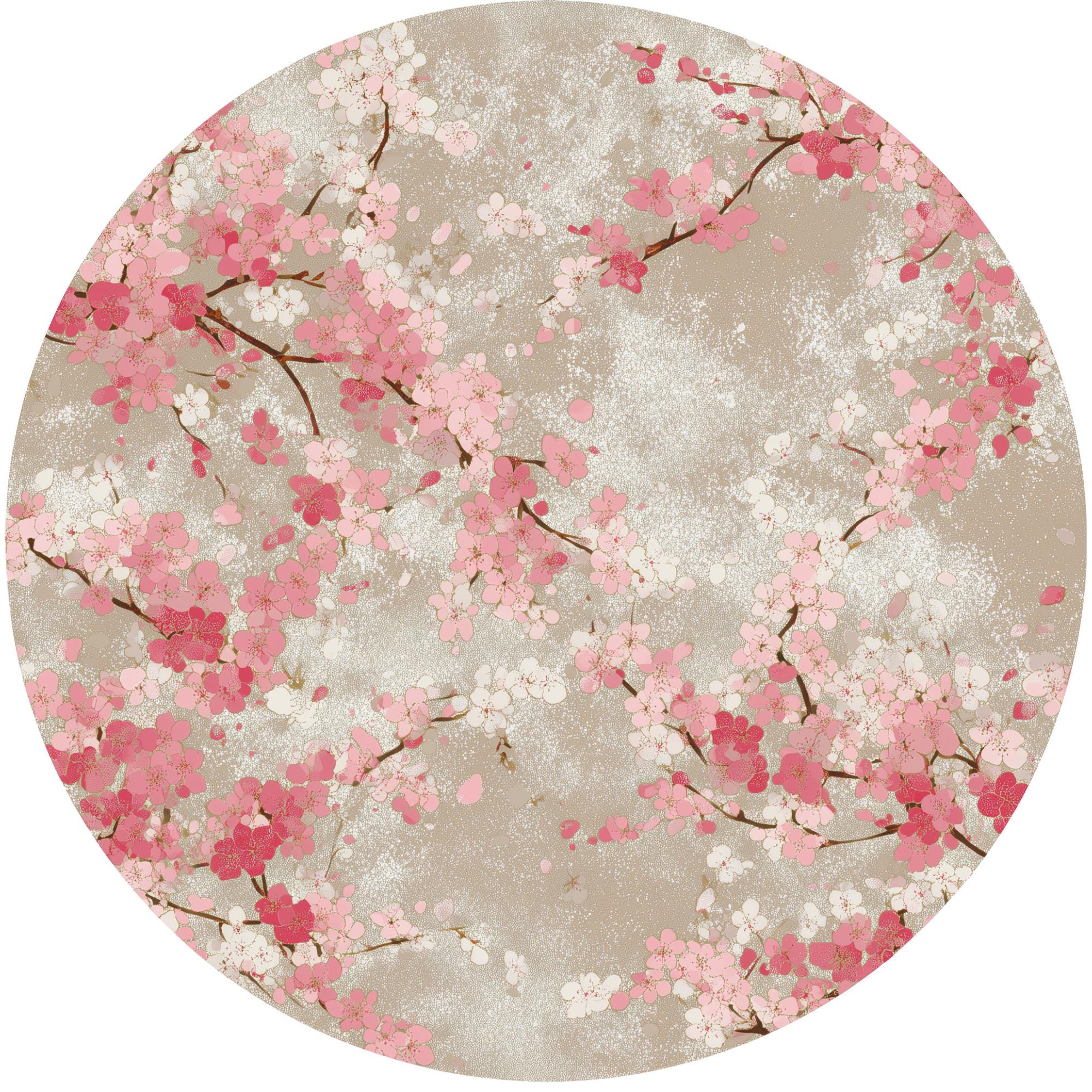 Handmade Cherry Blossom Mango Wood Side Table | Japanese Boho Accent Furniture