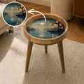 Japanese Lantern Harbor Mango Wood Side Table | Handmade Coastal Accent Furniture