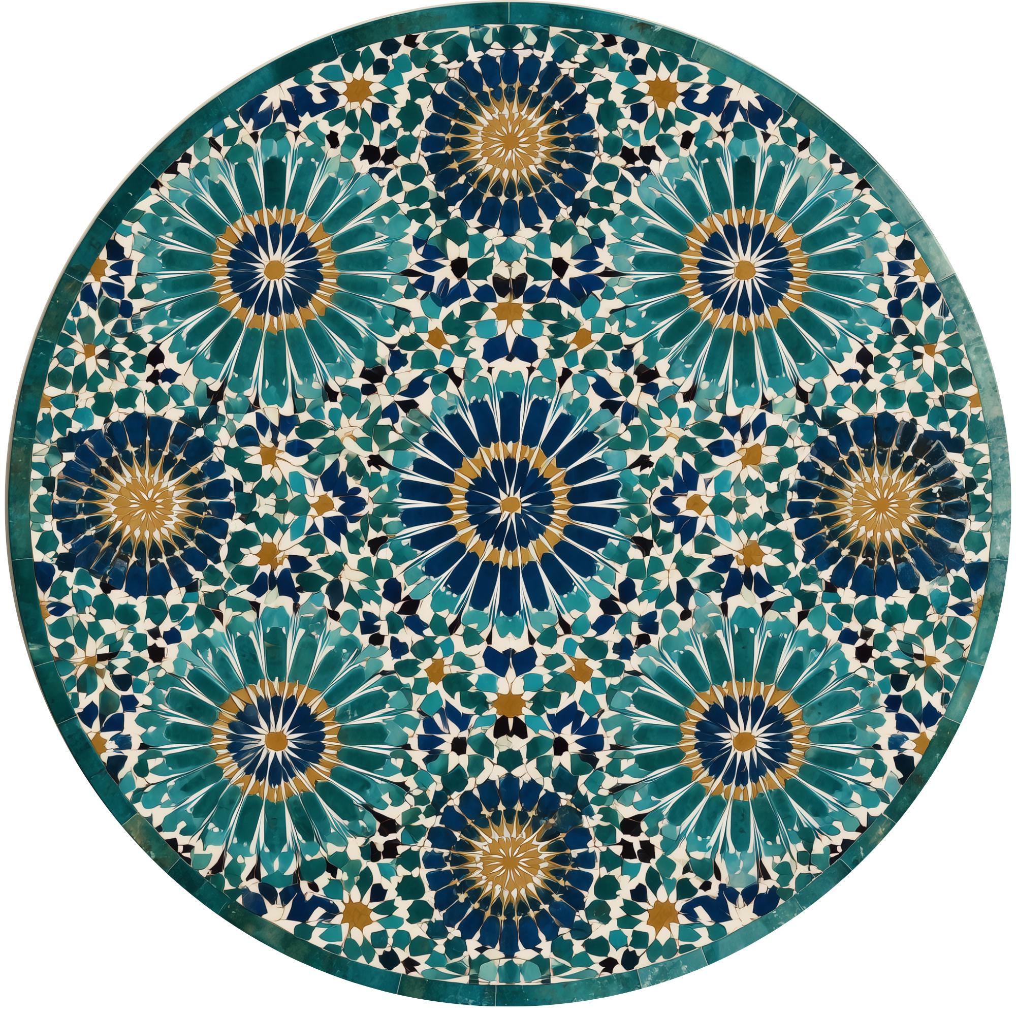 Handmade Turquoise Moroccan Mango Wood Side Table | Boho Mosaic Accent Furniture