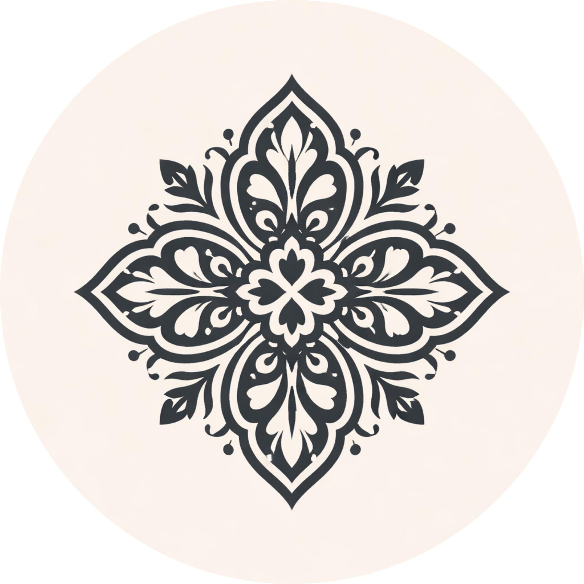 Handmade Mango Wood Side Table | Black White Mandala Round Accent Furniture