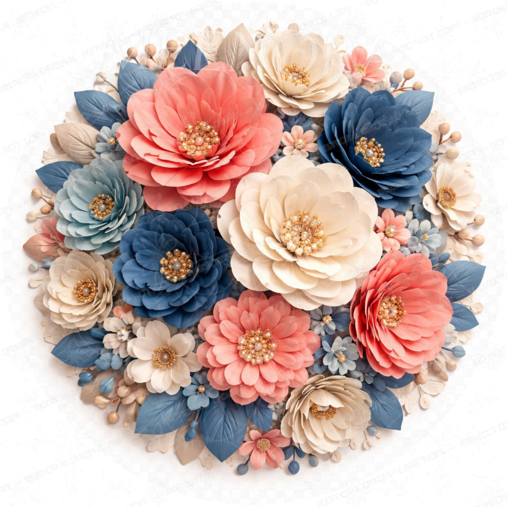 Handmade Floral Mango Wood Side Stool | Round End Stand Printed Art
