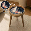 Moon Floral Mango Wood Side Table | Celestial Boho Accent Nightstand