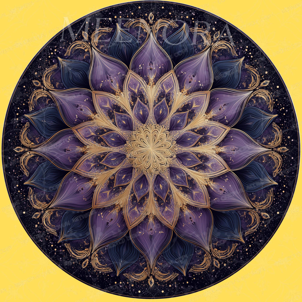 Mandala Printed Mango Wood Side Table | Boho Lotus Spiritual Accent Furniture