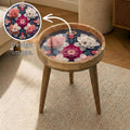 Floral Mango Wood Side Table | Handmade Boho Botanical Accent Furniture