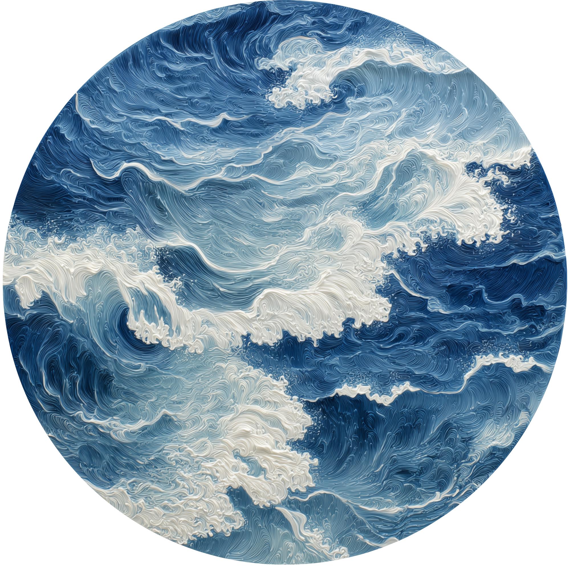 Ocean Wave Mango Wood Side Table | Coastal Boho Accent Furniture