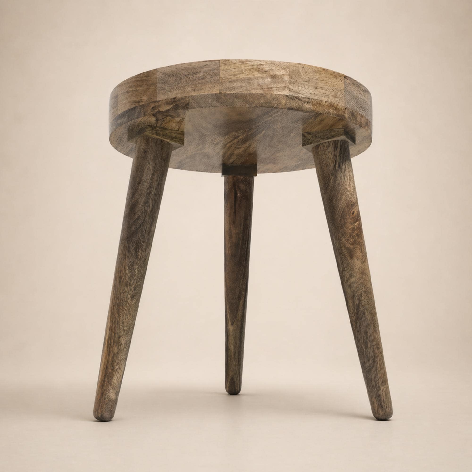 Handmade Mango Wood Side Table | Vibrant Fruit Print Accent Furniture