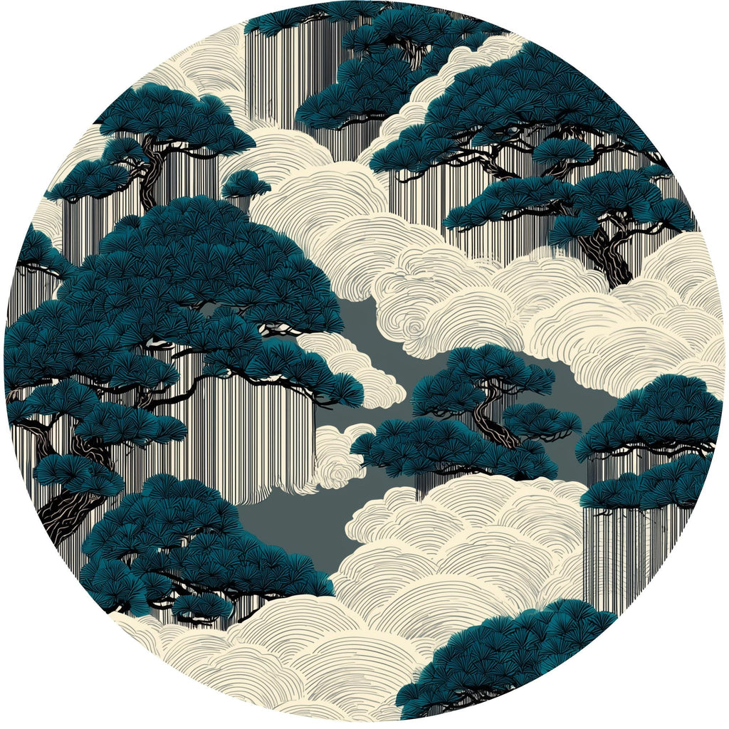 Japanese Cloud Forest Mango Wood Side Table | Handmade Japandi Nature Accent Furniture