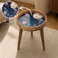 Moonlit Sakura Mango Wood Side Table | Handmade Japanese Floral Nightstand Furniture