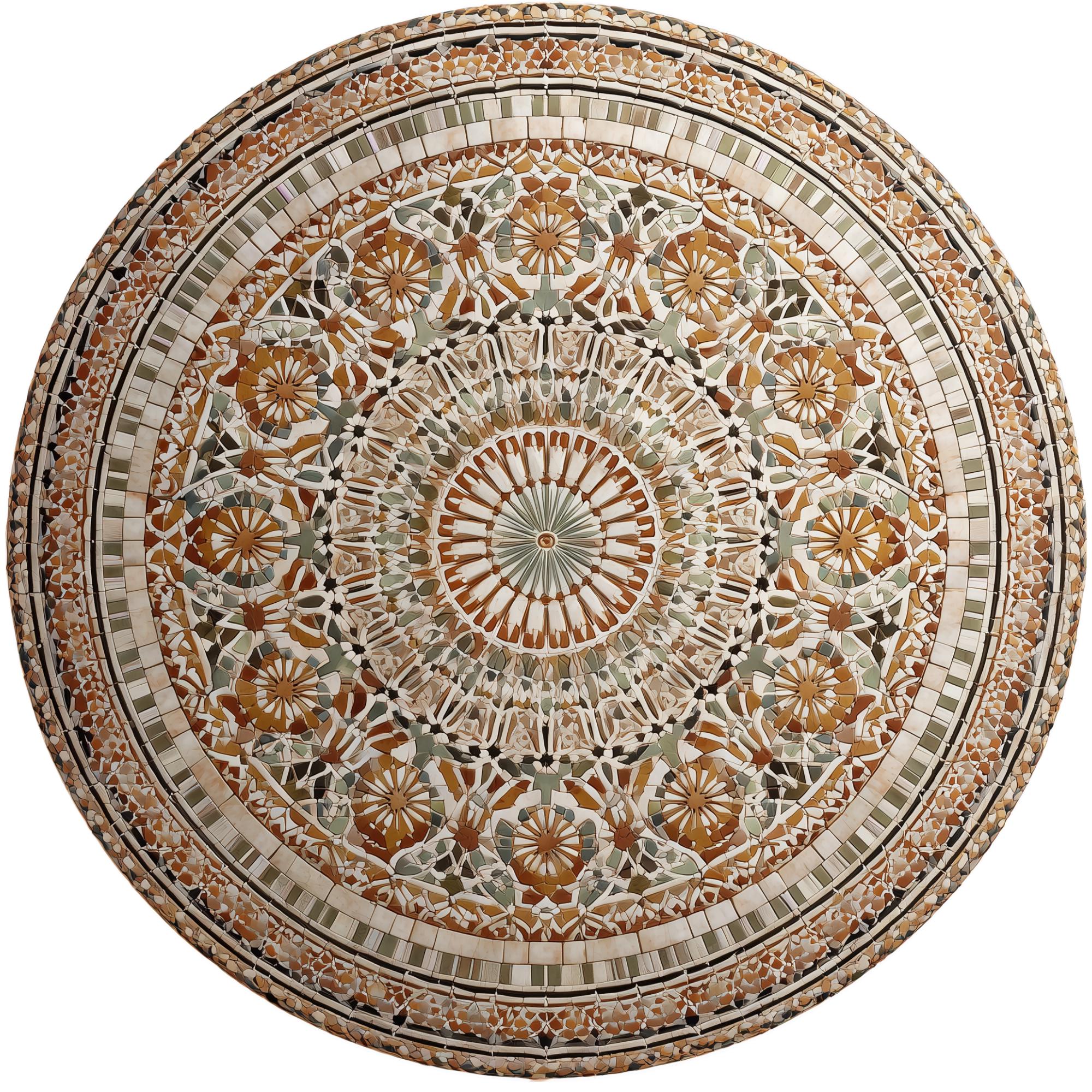 Handmade Mango Wood Side Table | Moroccan Mandala Print, Boho Rustic Accent Furniture