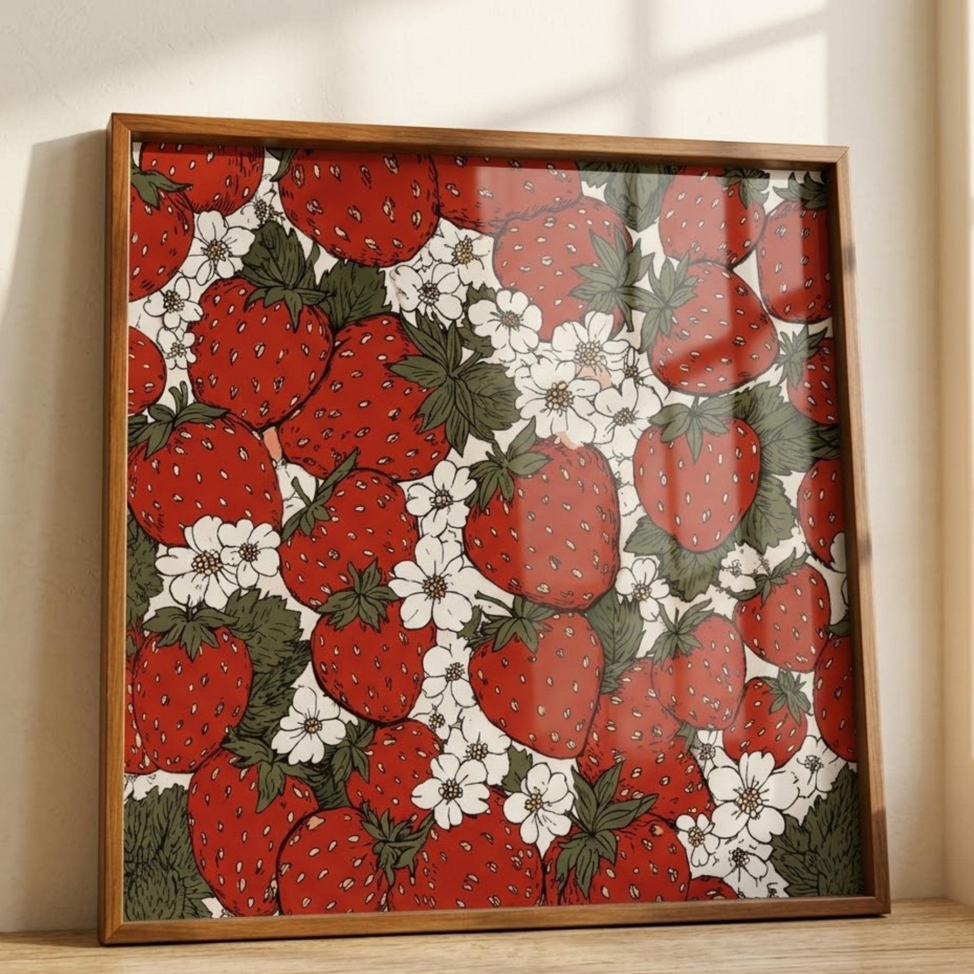 Square Serving Tray, Holiday Berry Tray, Christmas Ottoman Tray, Coffee Table Tray, Handmade Resin Wood Decor