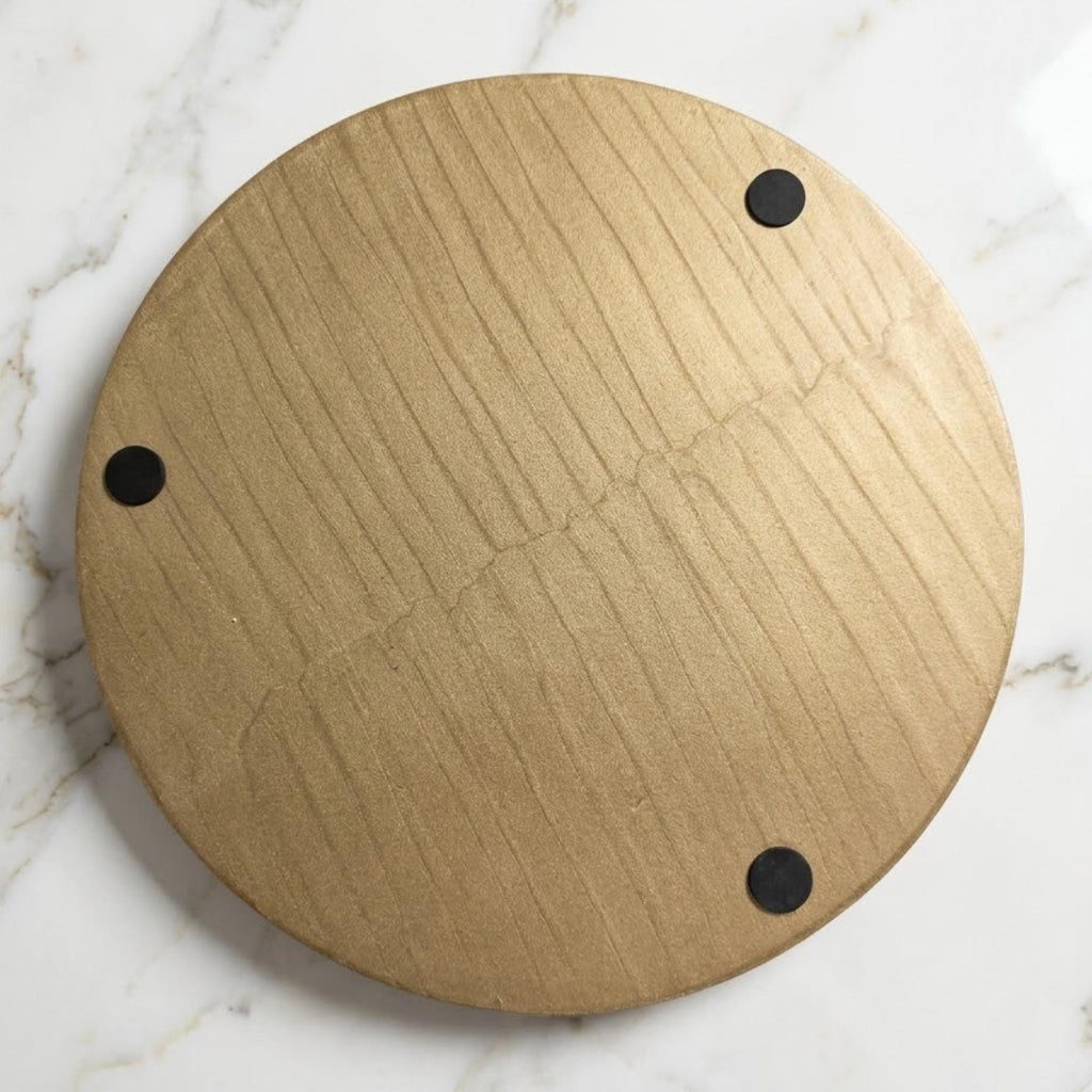 Handmade Boho Floral Mango Wood Serving Tray | Neutral Ottoman Coffee Table Decor