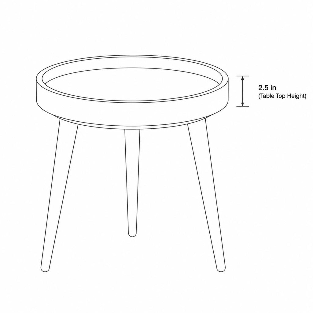 Handmade Geometric Mango Wood Side Table | Round Boho Accent Bedside Furniture